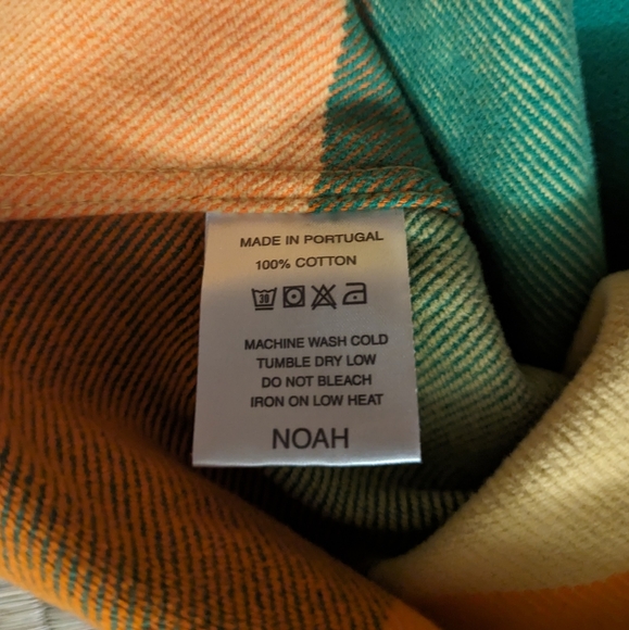 Noah NYC Big Check Flannel CPO Shirt Men's Size Large Made in Portugal - Picture 4 of 6